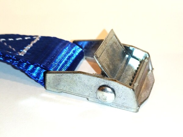 Spanngurt, Zurrgurt mit Klemmschloss  blau 2 m x 2,5 cm, LC250daN